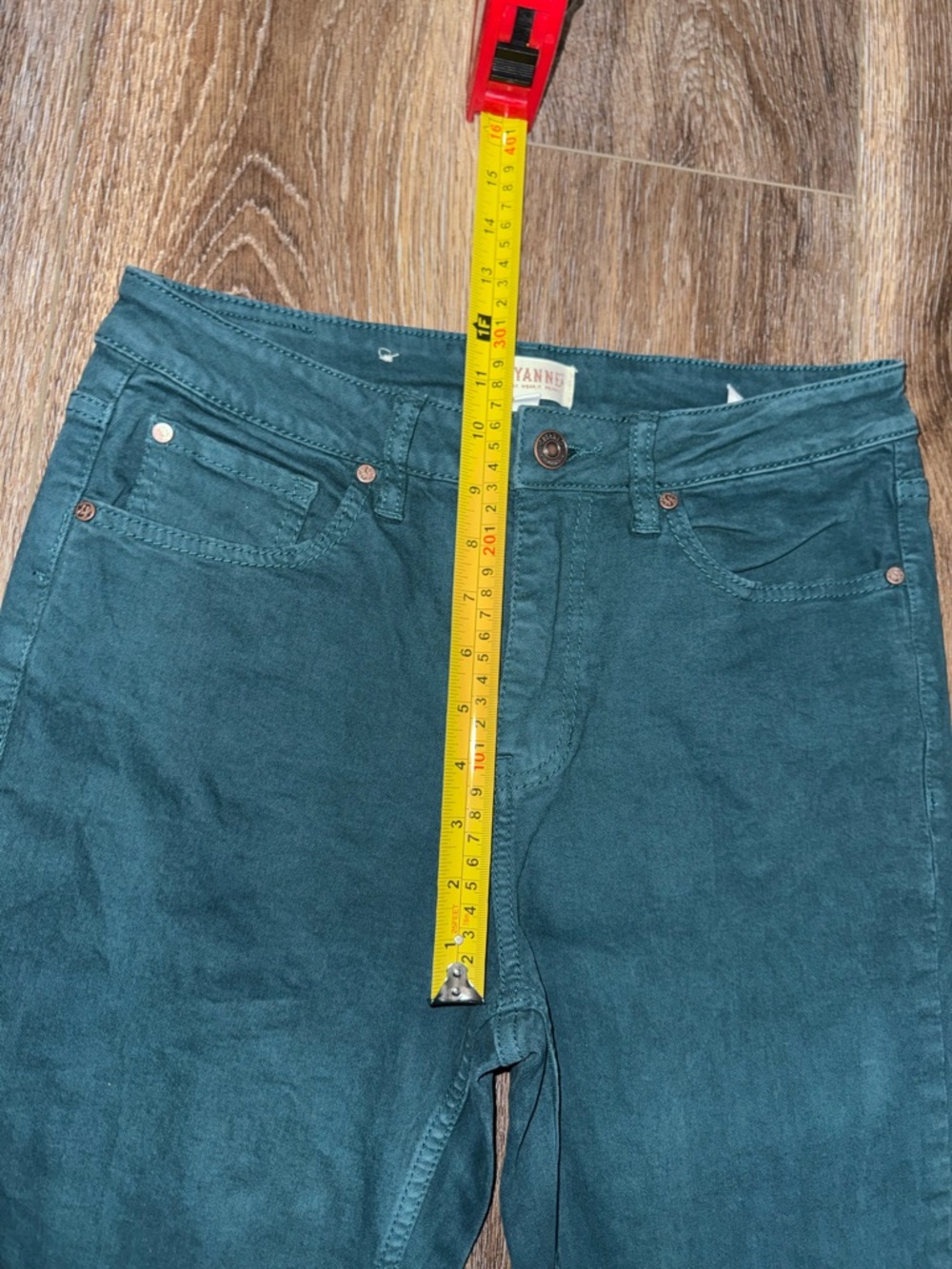 SHYANNE WOMEN'S HIGH RISE SUPER FLARE JEANS in Deep Teal Size 30 - Picture 10 of 12